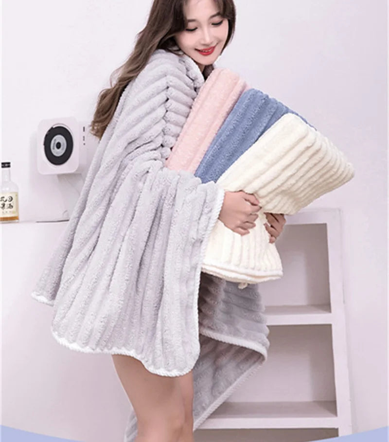 Quick Absorption Coral Plush Towel