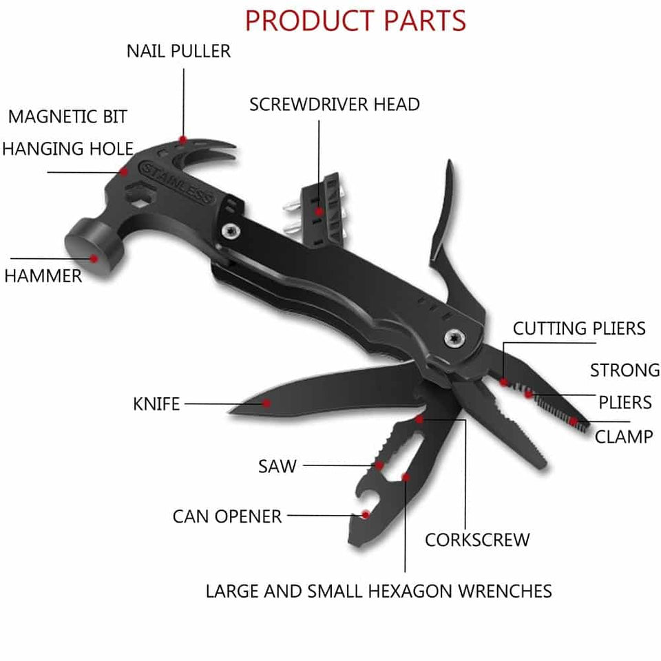 14in1 Portable Stainless Steel Outdoor Tool - TumTum