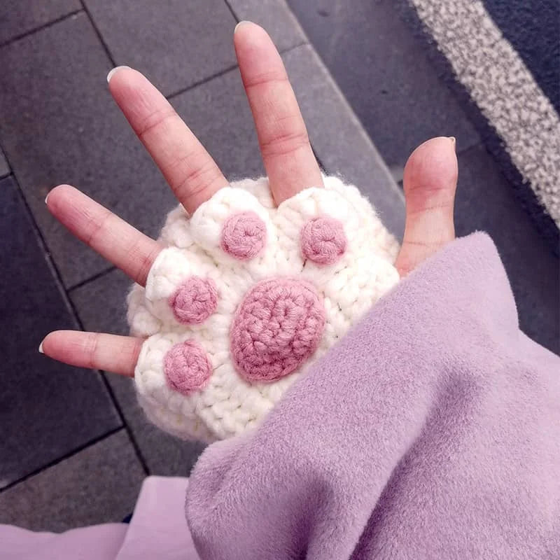 KittyKnit™ - Cat Paw Knitted Gloves