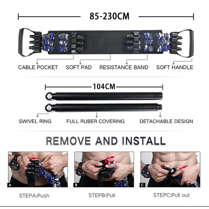 PowerBands™ - Exercise Band And Bar Set