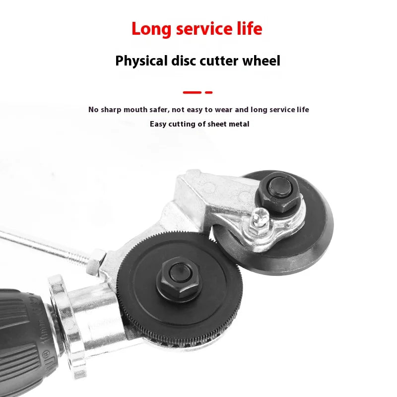 Drill-Powered Sheet Metal Cutter Head (Burr-Free Disc Shear)