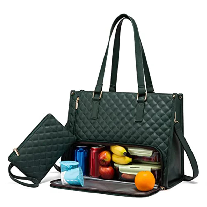 ChicCarrier ™  2-in-1 Laptop Bag with Insulated Lunch Compartment