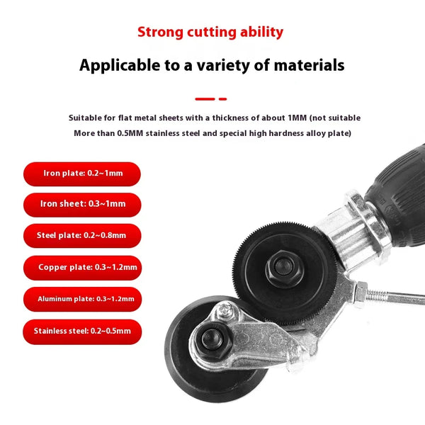 Drill-Powered Sheet Metal Cutter Head (Burr-Free Disc Shear)