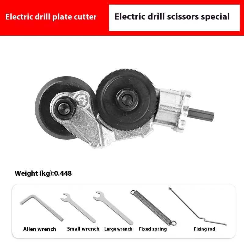 Drill-Powered Sheet Metal Cutter Head (Burr-Free Disc Shear)