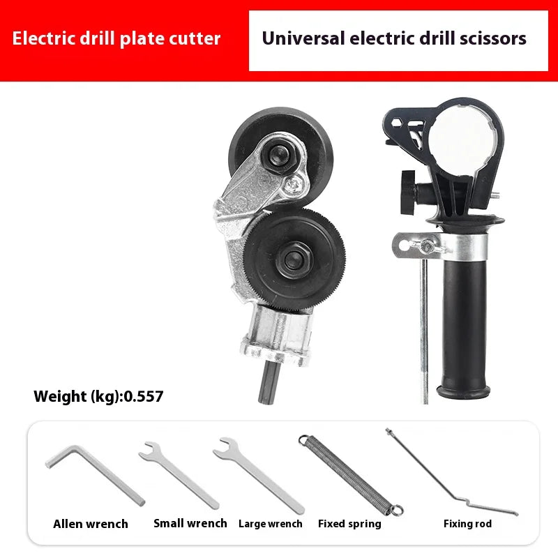 Drill-Powered Sheet Metal Cutter Head (Burr-Free Disc Shear)