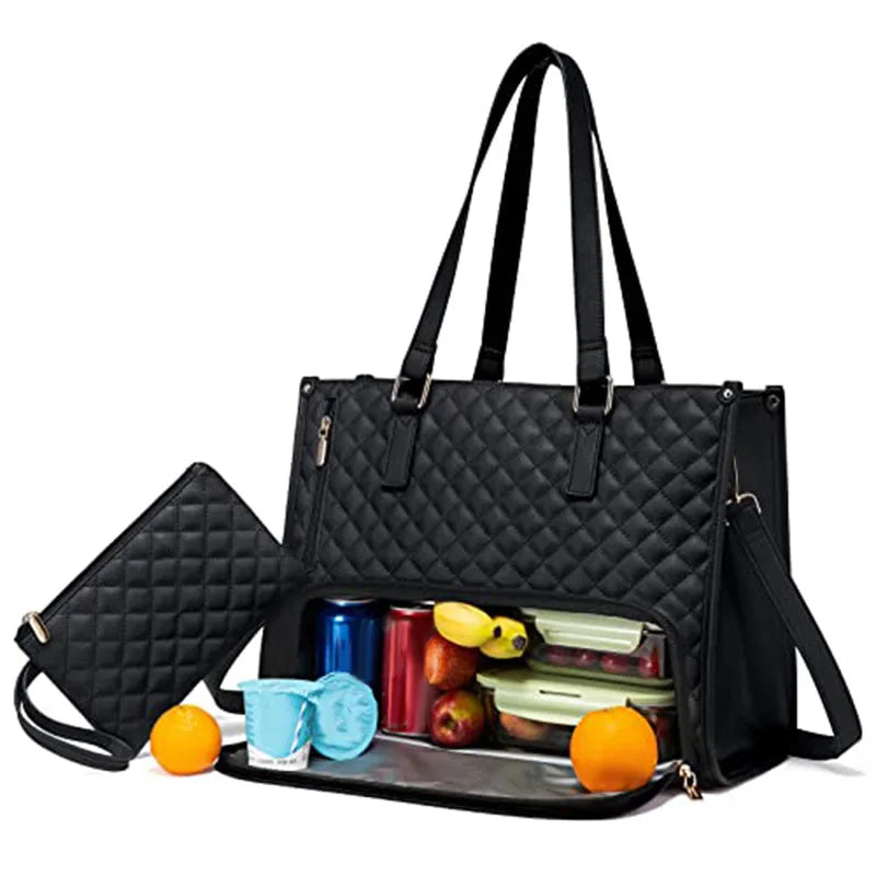 ChicCarrier ™  2-in-1 Laptop Bag with Insulated Lunch Compartment