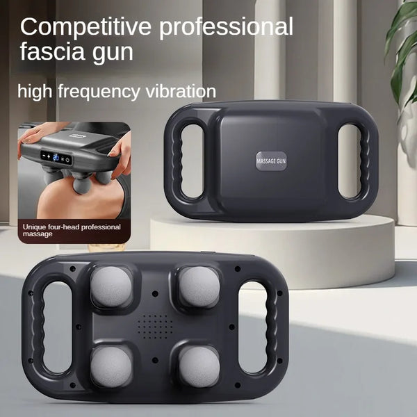 PulseGun - Professional Square Four Head Gun For Deep Tissue Massage