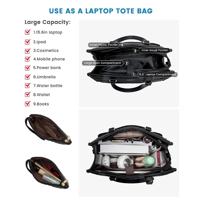 ChicCarrier ™  2-in-1 Laptop Bag with Insulated Lunch Compartment