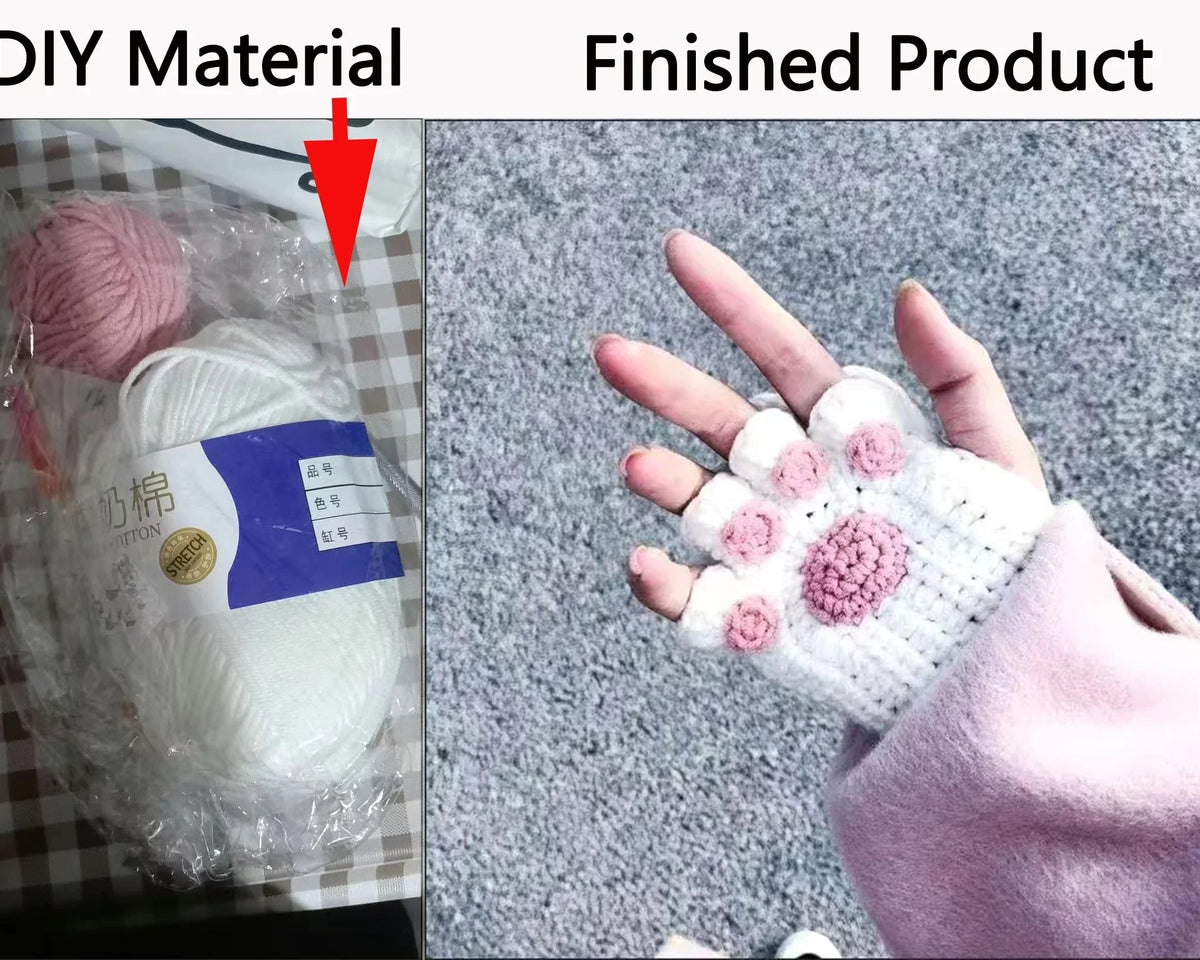 KittyKnit™ - Cat Paw Knitted Gloves
