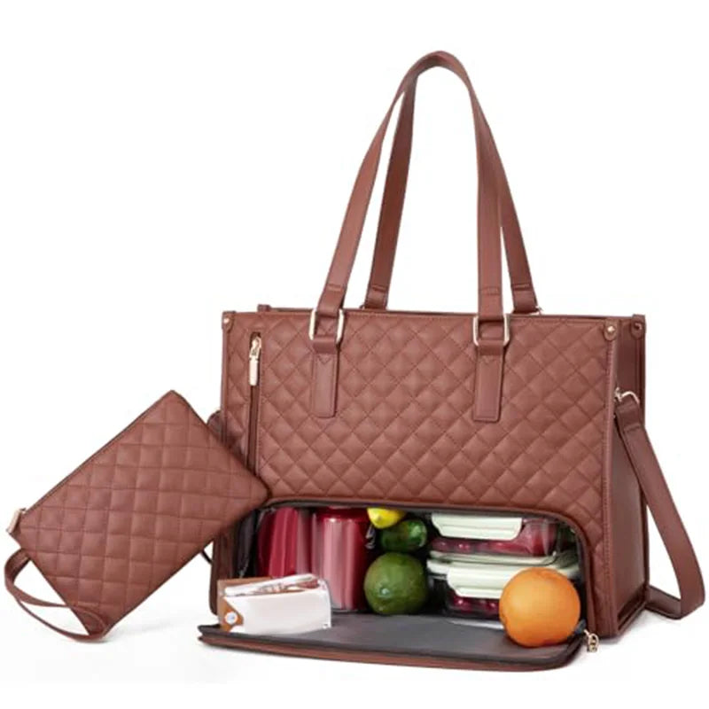 ChicCarrier ™  2-in-1 Laptop Bag with Insulated Lunch Compartment