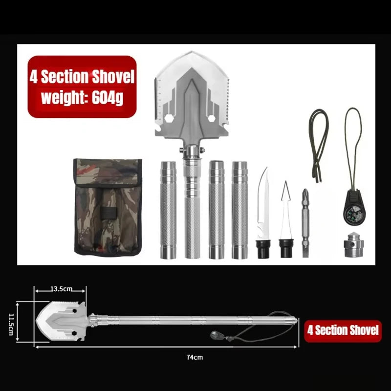 16-in-1 Tactical Survival Camping Shovel