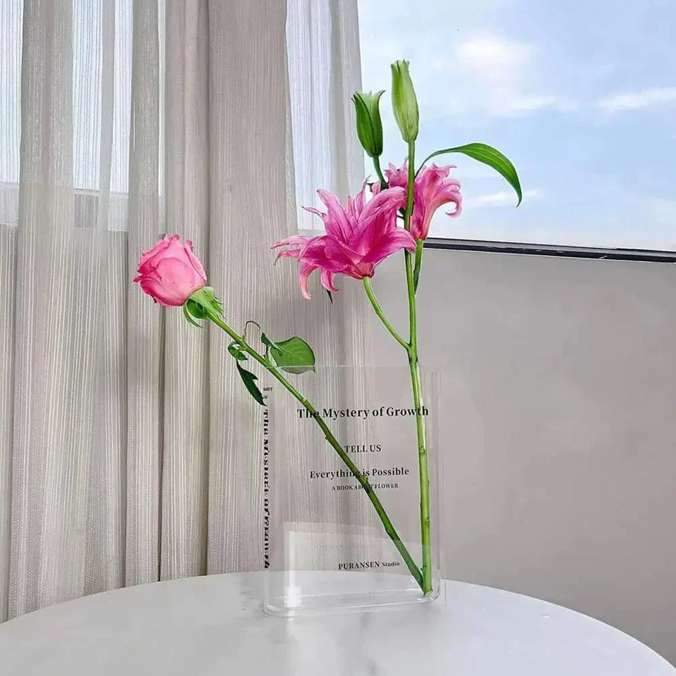 AcrylFlora™ - Unique Clear Book Flower Vase - TumTum