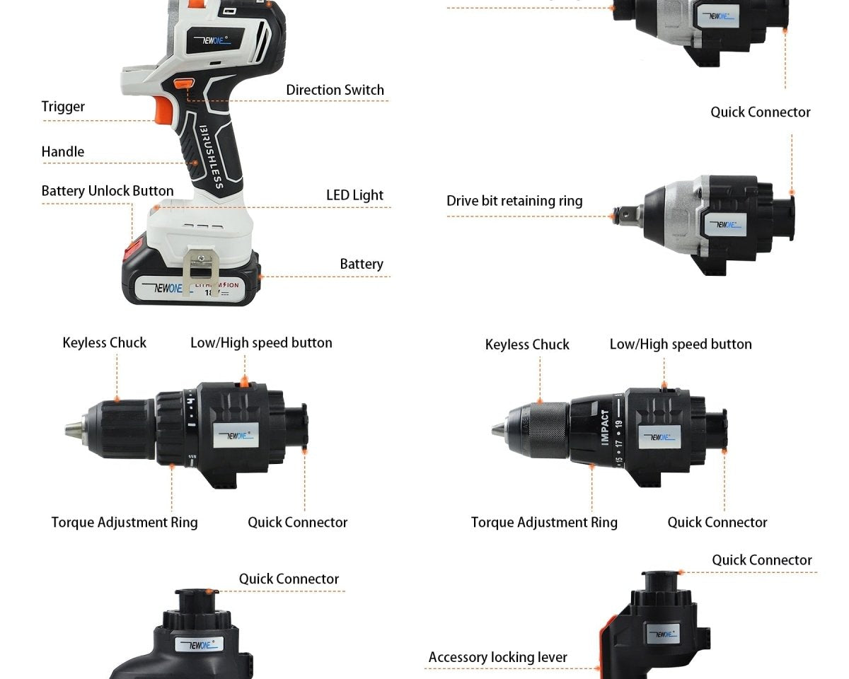 BrushMax - 12 In 1 cordless Multifunctional Combo Kit - TumTum