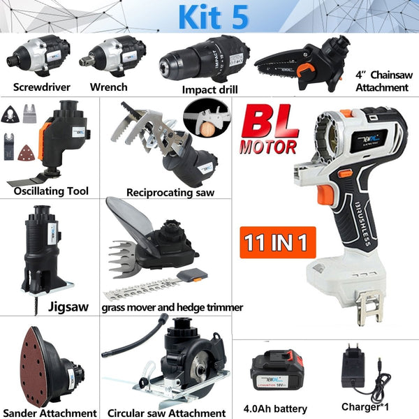 BrushMax - 12 In 1 cordless Multifunctional Combo Kit - TumTum