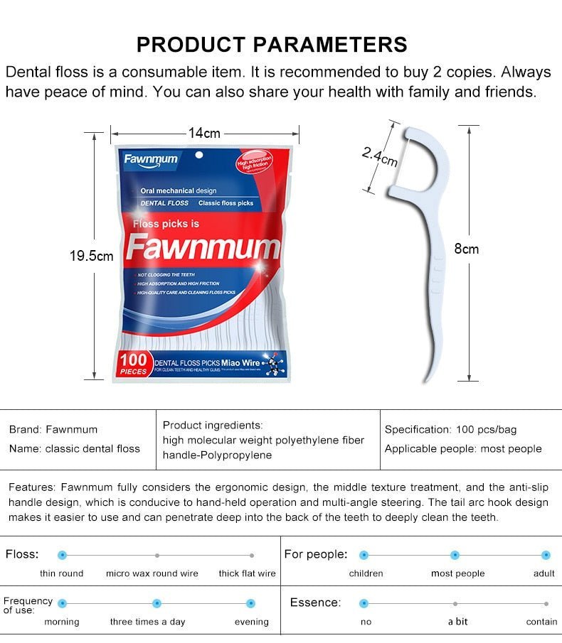 DenTek Fawnmum® - Dental Floss Flosser Picks Toothpicks Teeth Stick - TumTum
