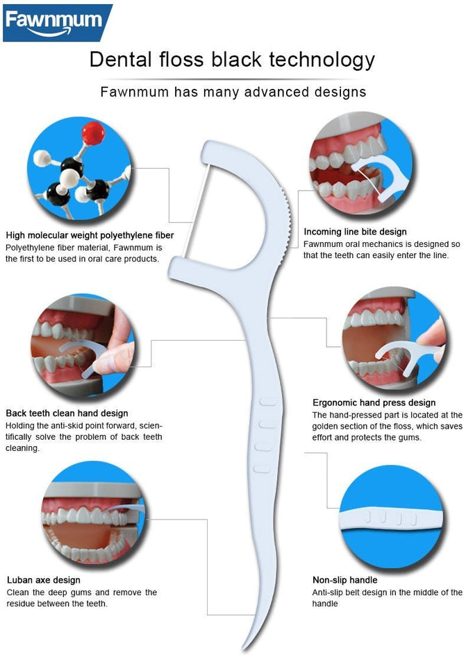 DenTek Fawnmum® - Dental Floss Flosser Picks Toothpicks Teeth Stick - TumTum