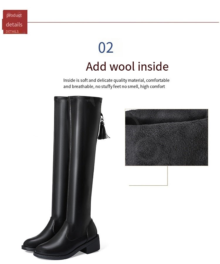 Leillant™ - Soft And Comfortable Leather & Wool Boots For Women - Tecanova