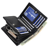 Men's Vertical Leather Wallet with Zipper - TumTum
