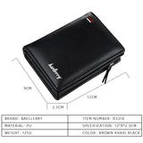 Men's Vertical Leather Wallet with Zipper - TumTum