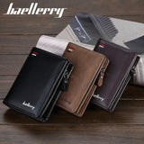 Men's Vertical Leather Wallet with Zipper - TumTum