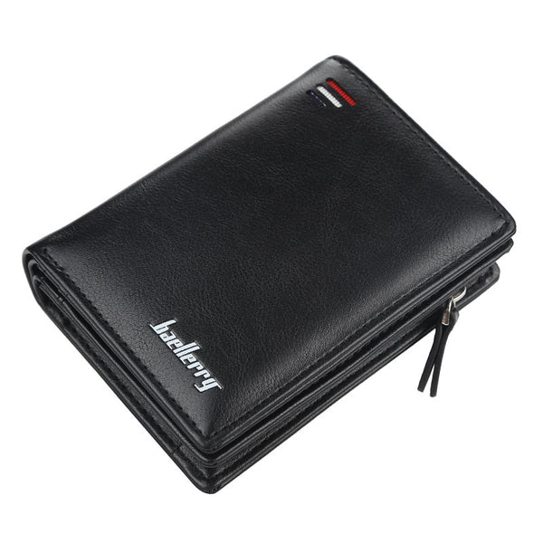 Men's Vertical Leather Wallet with Zipper - TumTum