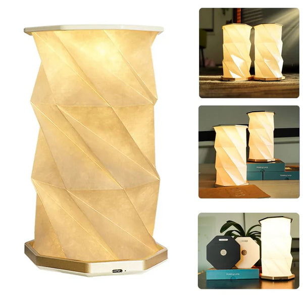 RetroGlow™ - Vintage Wooden Folding Paper USB Rechargeable Lantern - TumTum
