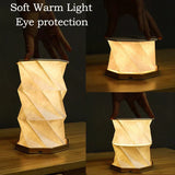RetroGlow™ - Vintage Wooden Folding Paper USB Rechargeable Lantern - TumTum