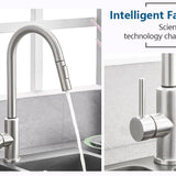 Smart Stainless Steel Sensor Kitchen Faucet [With Pull Out & Spray Head] - TumTum