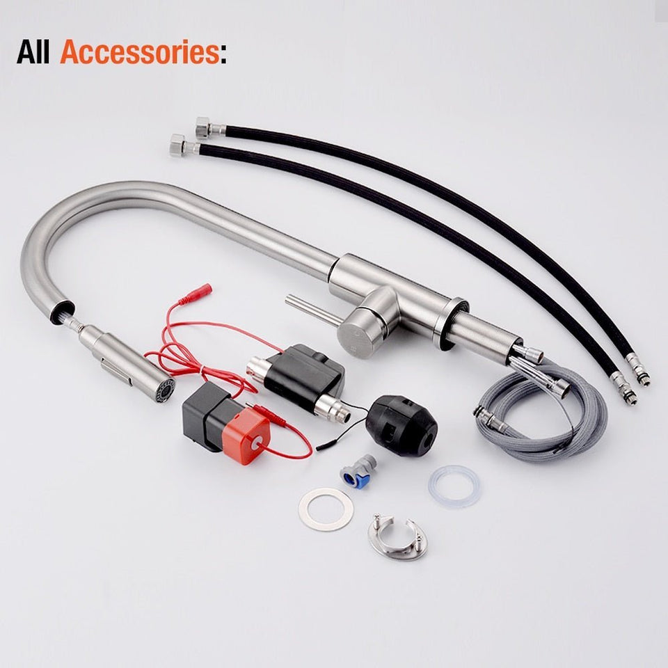 Smart Stainless Steel Sensor Kitchen Faucet [With Pull Out & Spray Head] - TumTum