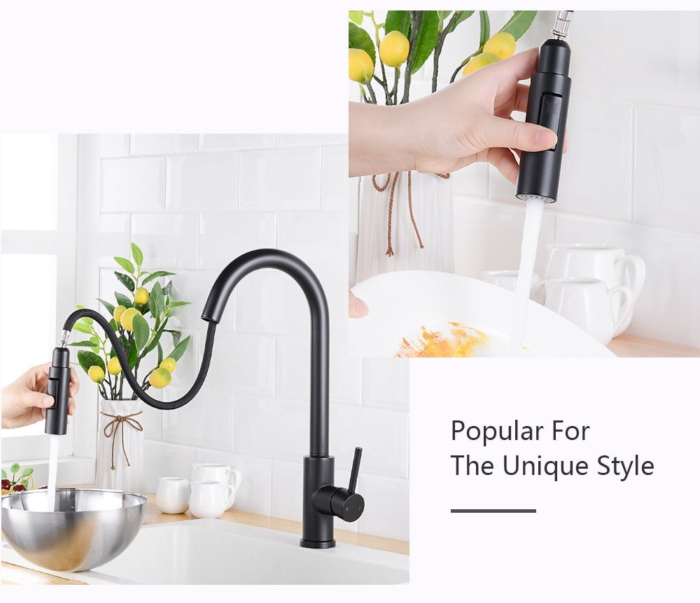 Smart Stainless Steel Sensor Kitchen Faucet [With Pull Out & Spray Head] - TumTum