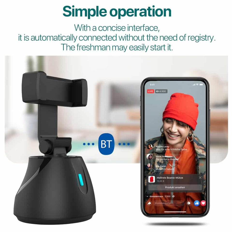 SmartFollower ™ - 360 Rotation Face tracking Selfie Stick - TumTum