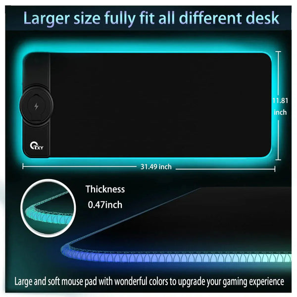 VortexPad™ - RGB Gaming Mouse Pad 15W Fast Wireless Charging - TumTum
